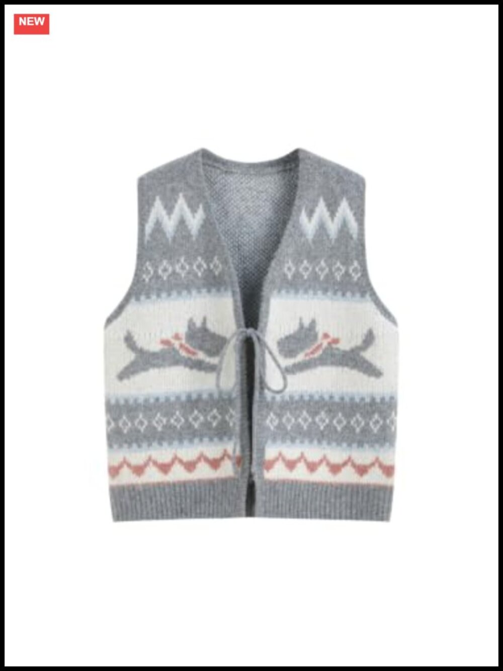 Tie Front Sweater Vest V Neck Sleeveless Knit Top